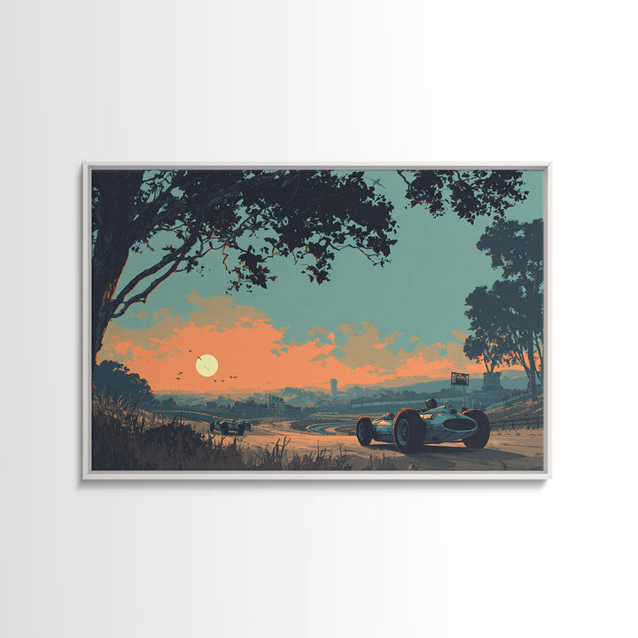 Retro Racing Car Game Poster Without Text Canvas Print, Game Room Art, Wall Art Set, Game Room Decor, Fine Art, Play, GRA-3x2-16