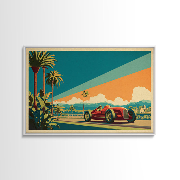 Retro Racing Car Game Poster Without Text Framed Canvas Print, Game Room Art, Living Room Art, Game Room Decor, Fine Art, Play, GRA-3x2-40