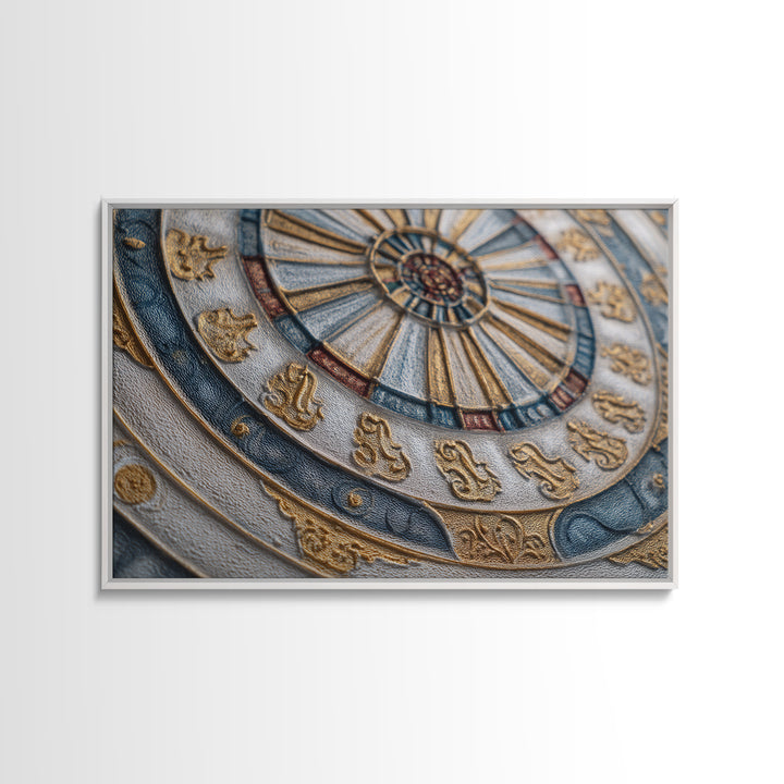 Dartboard Bullseye with Dynamic Motion Framed Canvas Print, Game Room Art, Whimsical Wall Art, Game Room Decor, Fine Art, Play, GRA-3x2-60