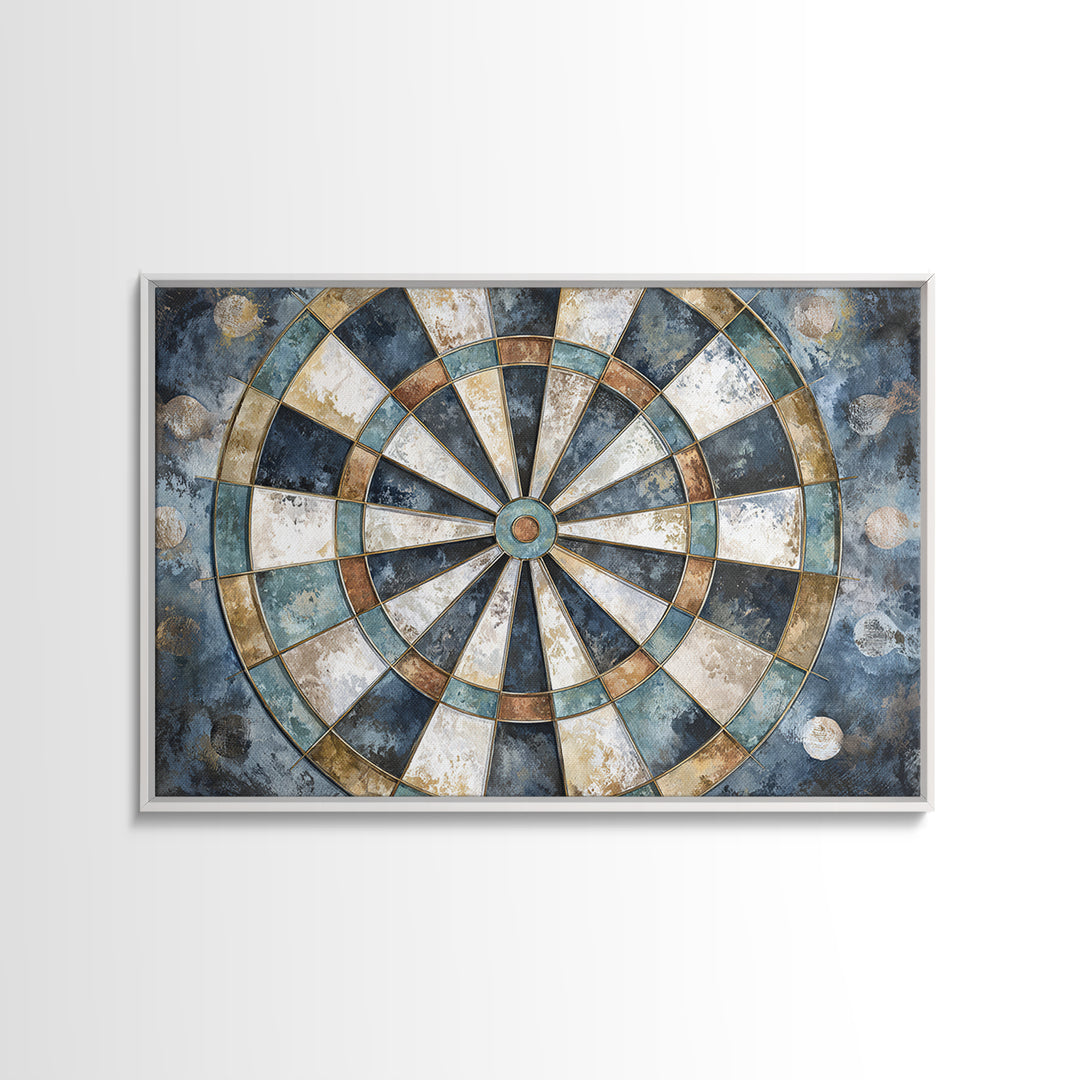Dartboard Bullseye with Dynamic Motion Canvas Print, Game Room Art, Boho Decor, Game Room Decor, Play, Classroom Decor, GRA-3x2-84