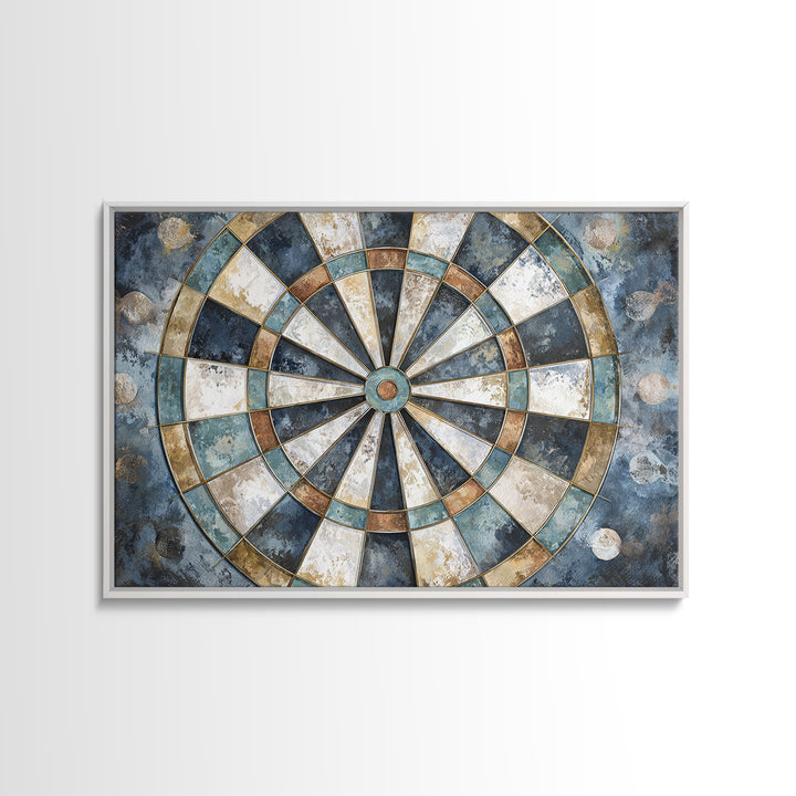 Dartboard Bullseye with Dynamic Motion Canvas Print, Game Room Art, Boho Decor, Game Room Decor, Play, Classroom Decor, GRA-3x2-84