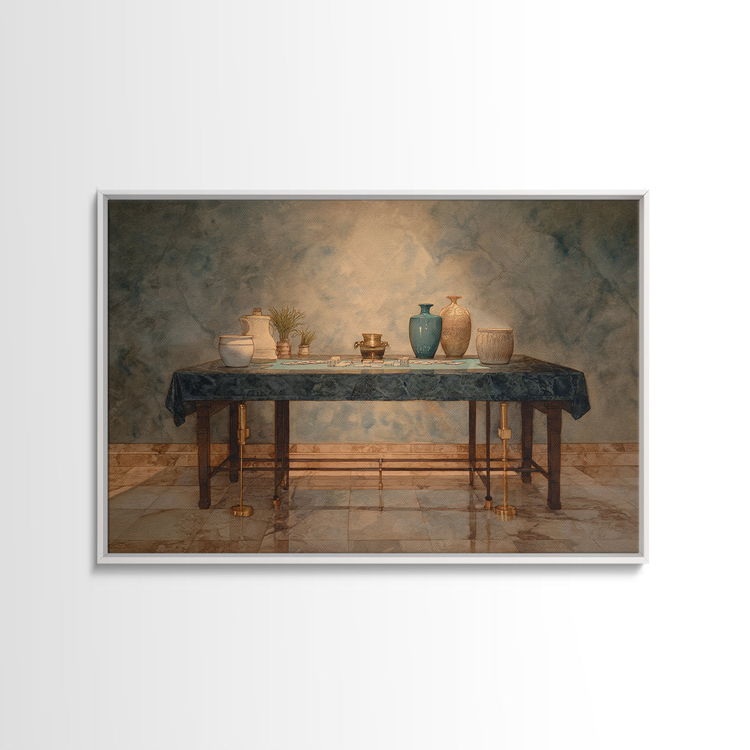 Blackjack Table Still Life Without Words Framed Canvas Print, Game Room Art, Art Print, Game Room Decor, Fine Art, Play, GRA-3x2-96