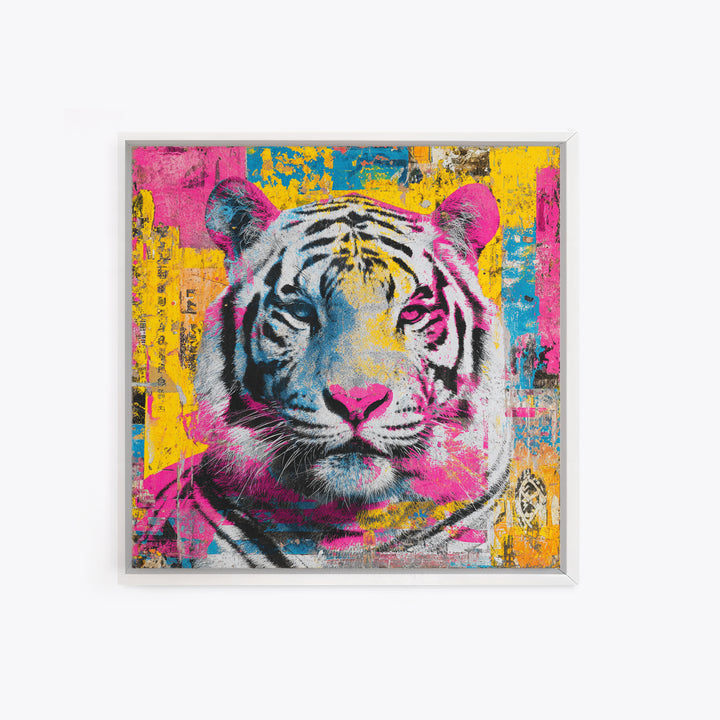 Urban Tiger Portrait Canvas Print, Graffiti Art, Statement Artwork, Living Room Decor, Fine Art, Street, Wall Decor, Painting, GRF-1x1-75