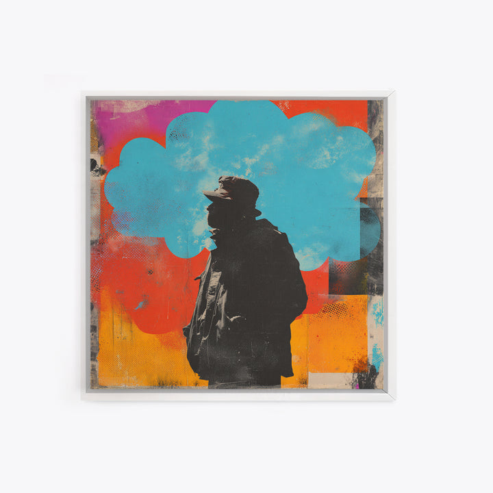 Masked Street Artist Silhouette Canvas Print, Graffiti Art, Modern Decor, Living Room Decor, Fine Art, Street, Poster, GRF-1x1-94