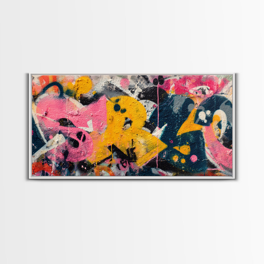 Graffiti Lettering Forms Without Readable Words Canvas Print, Graffiti Art, Original Art, Living Room Decor, Fine Art, Street, GRF-2x1-53