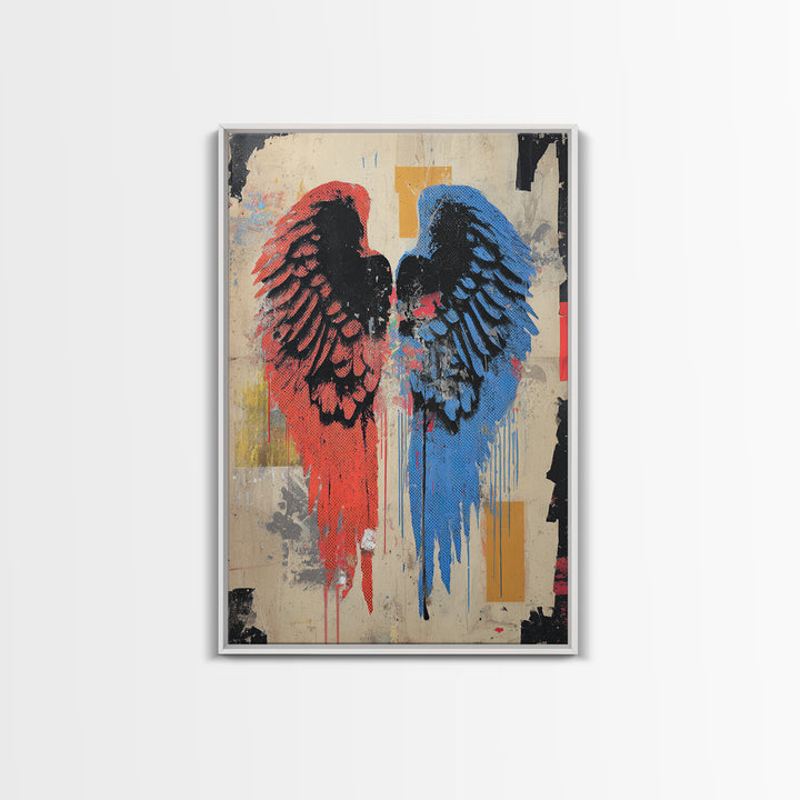 Spray Painted Angel Wings Canvas Print, Graffiti Art, Contemporary Art, Living Room Decor, Fine Art, Street, Original Painting, GRF-2x3-40