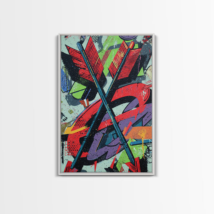 Wildstyle Arrows and Loops as Abstraction Canvas Print, Graffiti Art, Canvas Art, Living Room Decor, Fine Art, Street, GRF-2x3-71