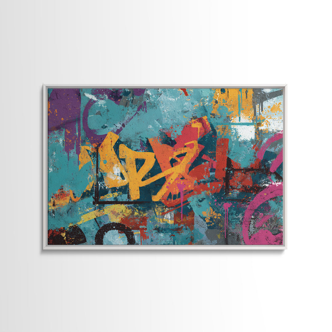Wildstyle Arrows and Loops as Abstraction Canvas Print, Graffiti Art, Canvas, Living Room Decor, Abstract Art, Street, GRF-3x2-67