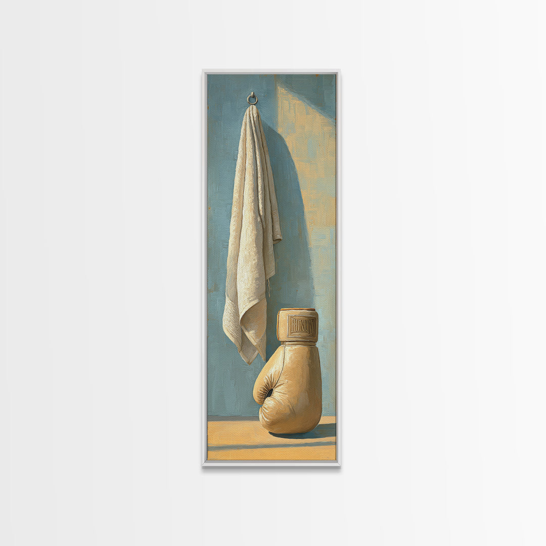 Boxing Glove and Towel Still Life Canvas Print, Gym Art, Print, Gym Decor, Fine Art, Strength, Wall Decoration, Sports Decor, GYM-1x3-28