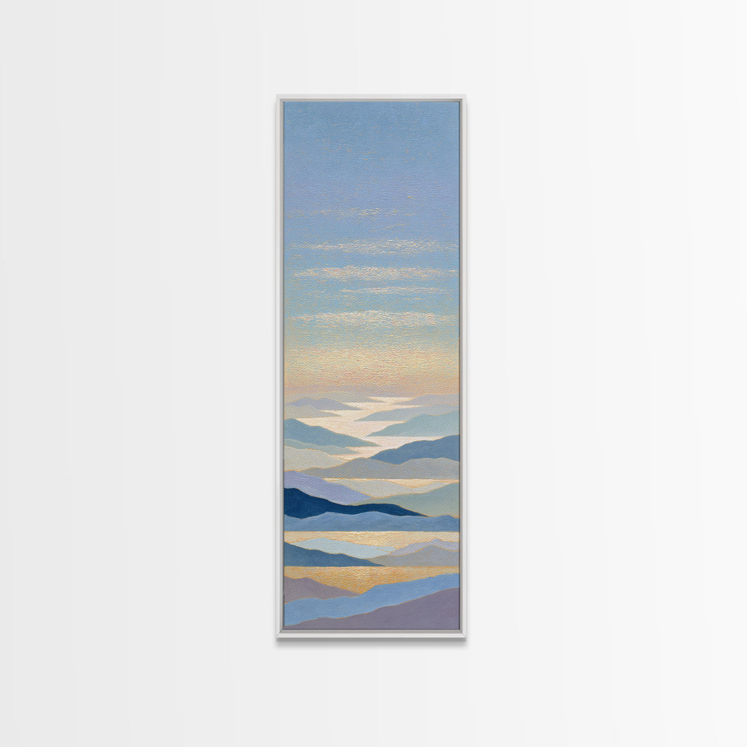 Runner on Mountain Ridge at Sunrise Canvas Print, Gym Art, Bodybuilding Poster, Gym Decor, Watercolor Art, Strength, GYM-1x3-72