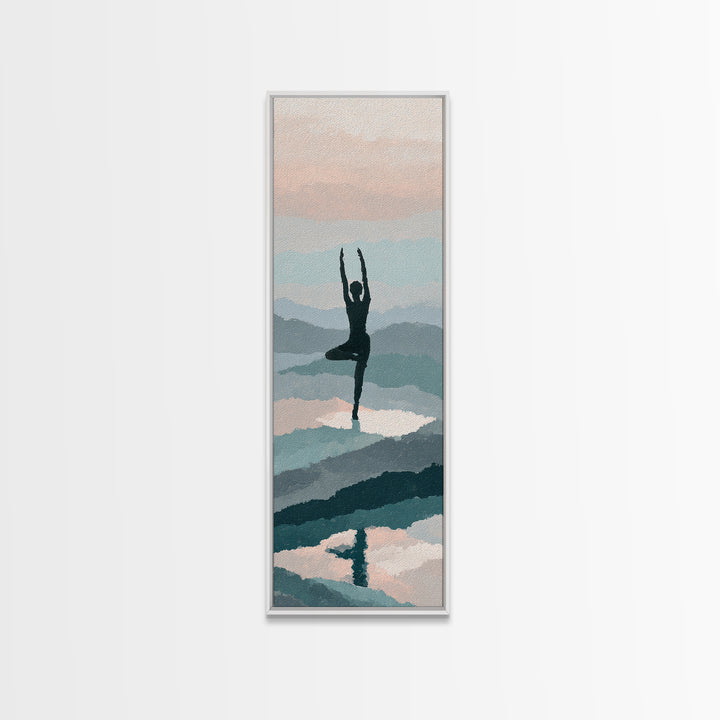 Runner on Mountain Ridge at Sunrise Framed Canvas Print, Gym Art, Home Gym Decor, Gym Decor, Fine Art, Strength, Art Print, GYM-1x3-96