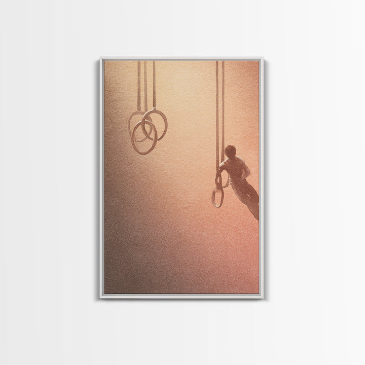 Gymnast Rings Athlete Canvas Print, Gym Art, Canvas Wall Art, Gym Decor, Fine Art, Strength, Cool Posters, Sports Poster, GYM-2x3-23