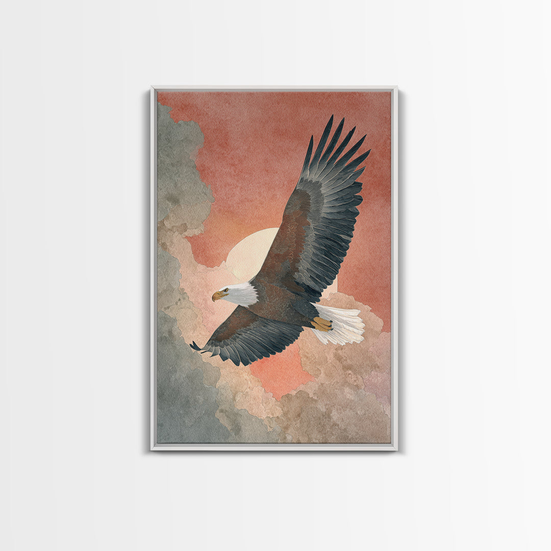 Eagle Soaring as Motivation Symbol Canvas Print, Gym Art, Statement Artwork, Gym Decor, Fine Art, Strength, Printable Wall Art, GYM-2x3-32