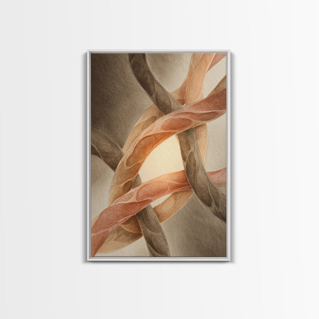 Cross Training Rope Wave Abstraction Framed Canvas Print, Gym Art, Minimalist Decor, Gym Decor, Abstract Art, Strength, GYM-2x3-4
