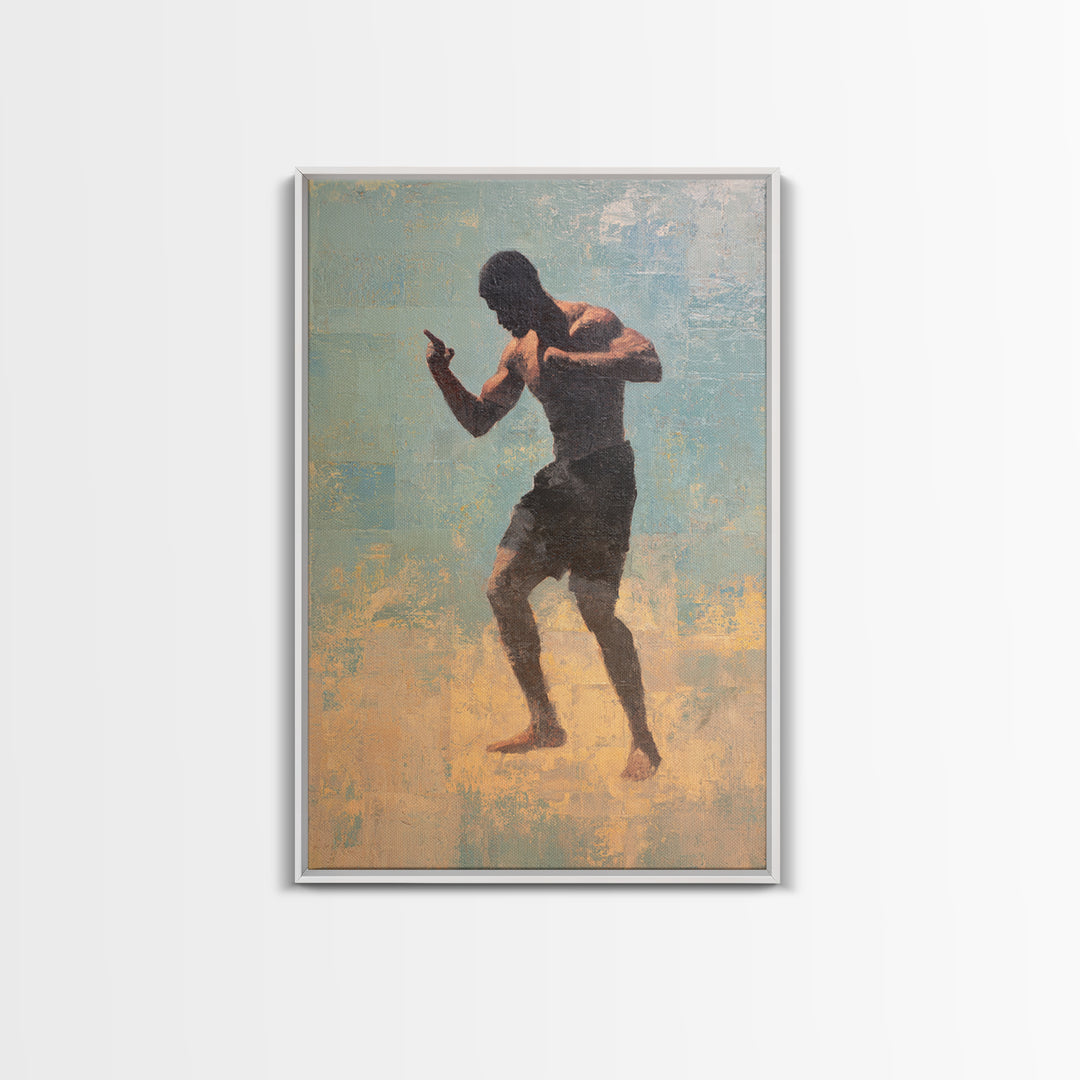 Black and White Wrestler Action Study Framed Canvas Print, Gym Art, Bar Art, Gym Decor, Fine Art, Strength, Gym Sign, GYM-2x3-78
