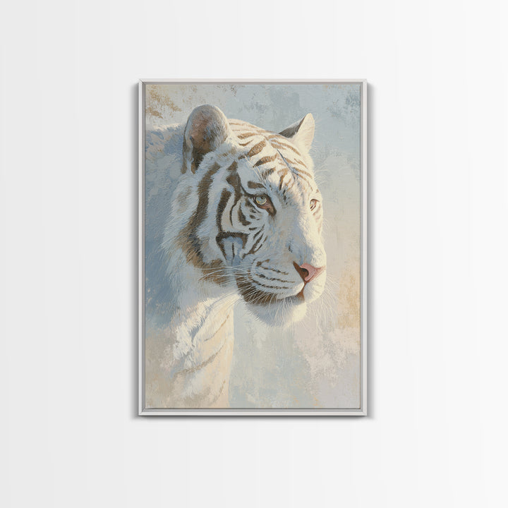 Tiger Representing Strength and Focus Framed Canvas Print, Gym Art, Sports Poster, Gym Decor, Fine Art, Strength, Neutral Decor, GYM-2x3-97