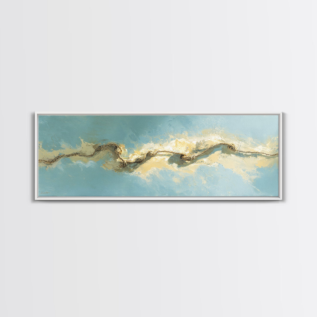 Cross Training Rope Wave Abstraction Framed Canvas Print, Gym Art, Gym Decor, Abstract Art, Strength, Luxury Decor, Art Print, GYM-3x1-12
