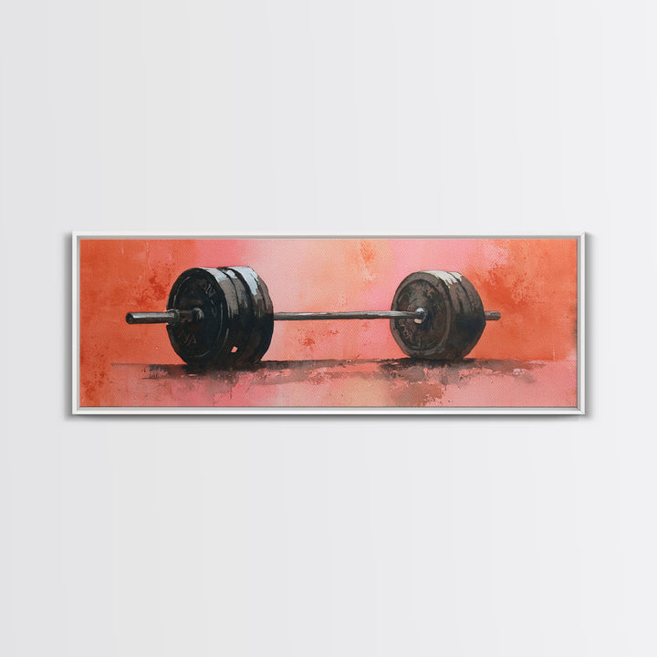 Barbell and Plates Canvas Print, Gym Art, Sports Poster, Gym Decor, Strength, Neutral Decor, Modern Decor, Fine Art Print, GYM-3x1-42