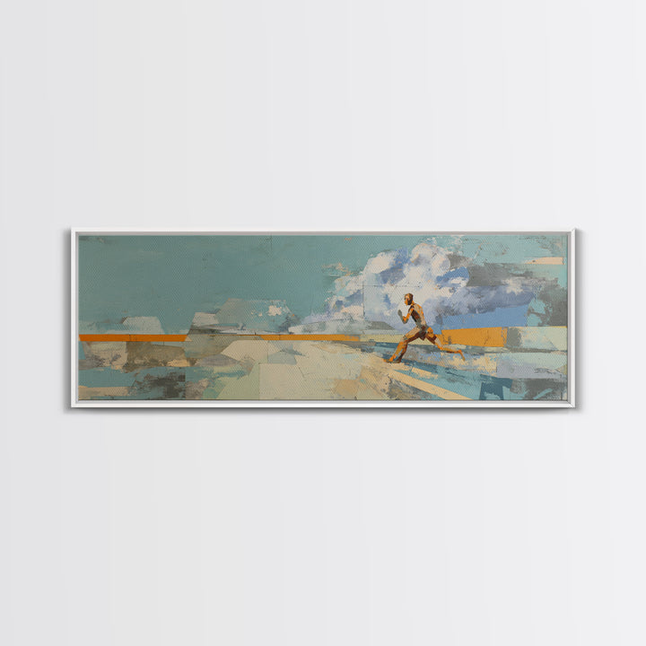 Sprinter Exploding from Starting Blocks Canvas Print, Gym Art, Canvas Wall Art, Gym Decor, Fine Art, Strength, Cool Posters, GYM-3x1-91