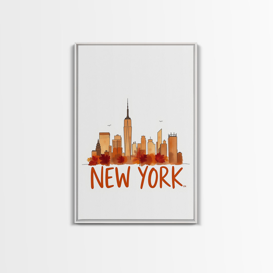 New York Travel Poster, Canvas Print, Illustrated City Wall Art, New York Poster Print, City Travel Prints, Gift For Travelers