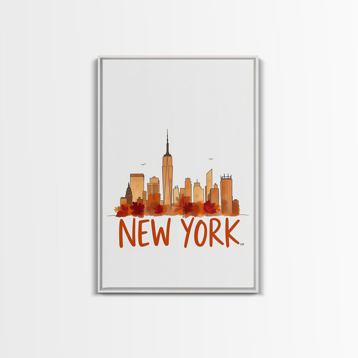 New York Travel Poster, Canvas Print, Illustrated City Wall Art, New York Poster Print, City Travel Prints, Gift For Travelers