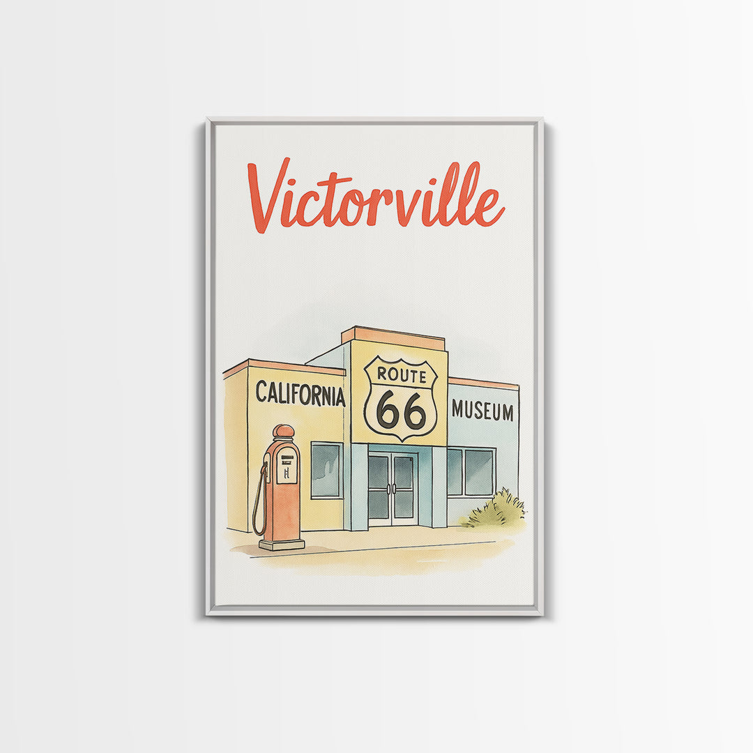 Victorville Travel Poster, Canvas Print, Hand Drawn Watercolor Art, Victorville Wall Art, Travel Poster Art, City Art Print, Wall Art