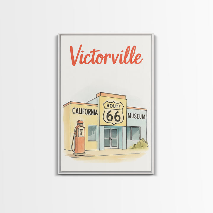Victorville Travel Poster, Canvas Print, Hand Drawn Watercolor Art, Victorville Wall Art, Travel Poster Art, City Art Print, Wall Art