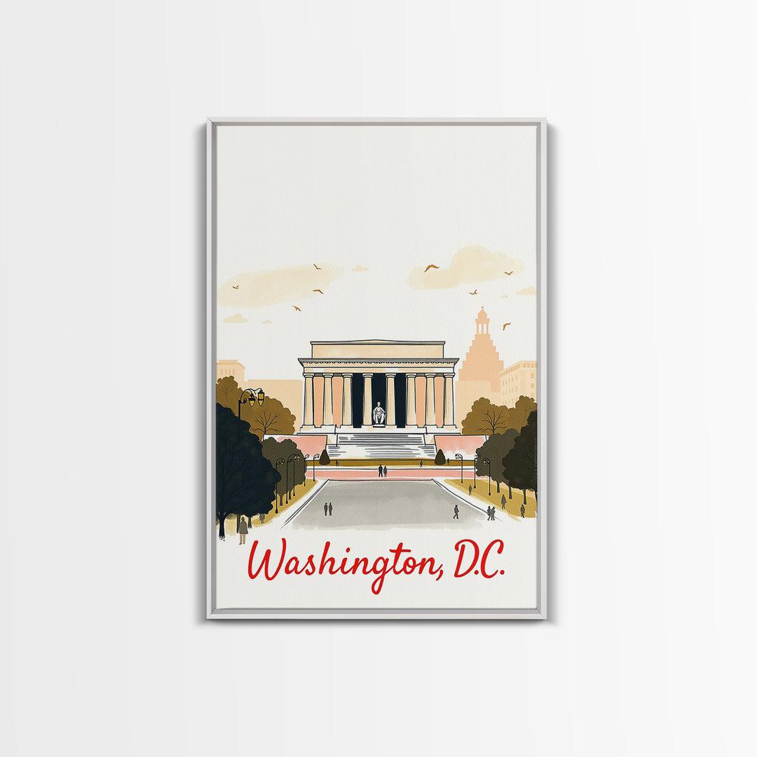 Washington Travel Poster, Canvas Print, Watercolor Skyline Art Art, Washington Travel Art, Travel Art Print, Travel Wall Art, City Art Print