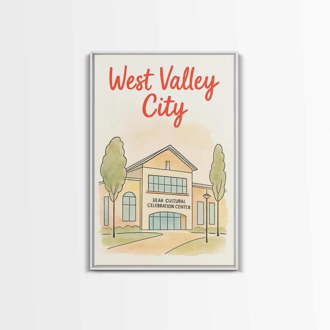 West Valley City Travel Poster, Canvas Print, Soft Sketch Travel Art, West Valley City Poster Print, Vintage Travel Art, Travel Wall Art