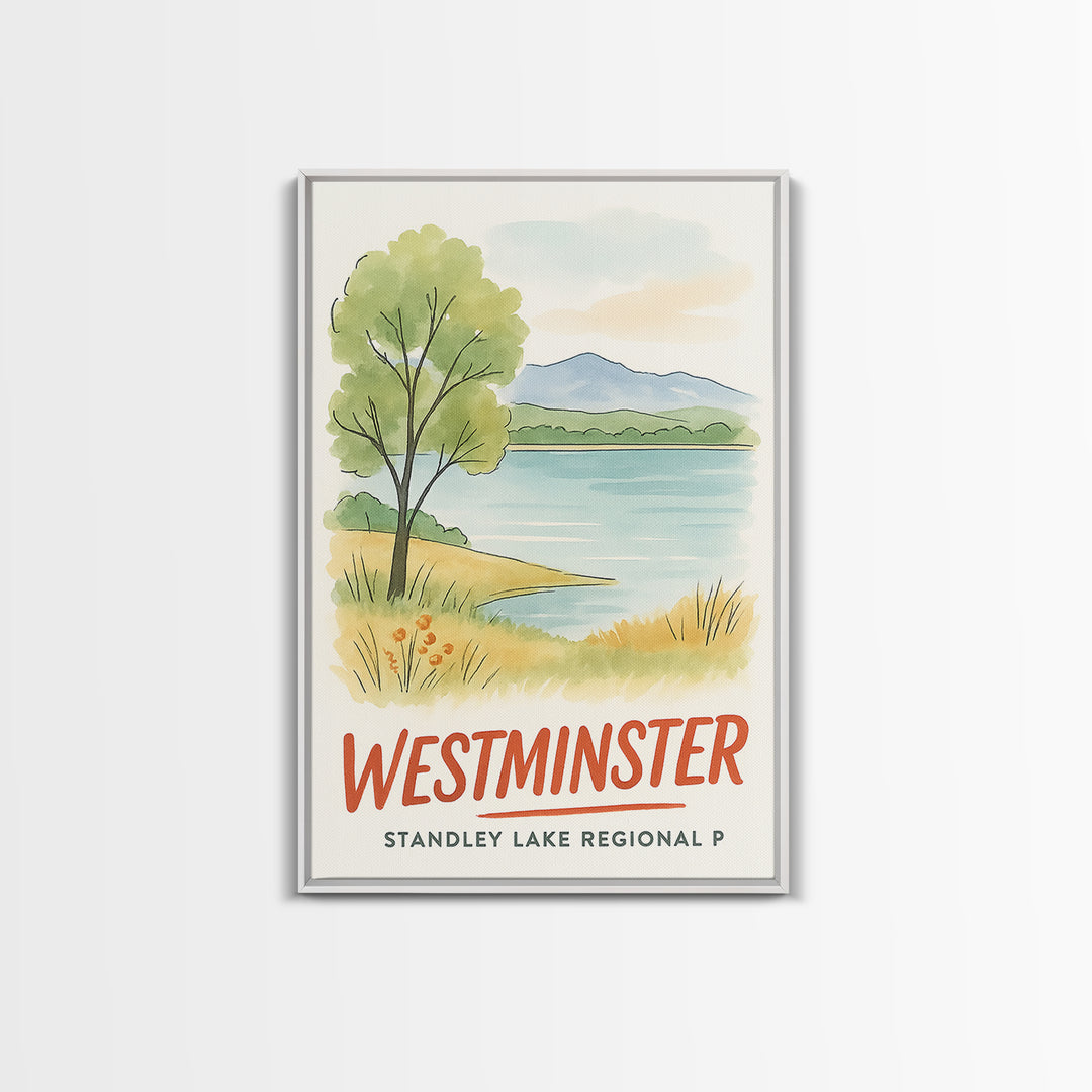 Westminster Travel Poster, Canvas Print, Illustrated City Wall Art, Westminster Wall Art, Modern Wall Decor, Retro Travel Print