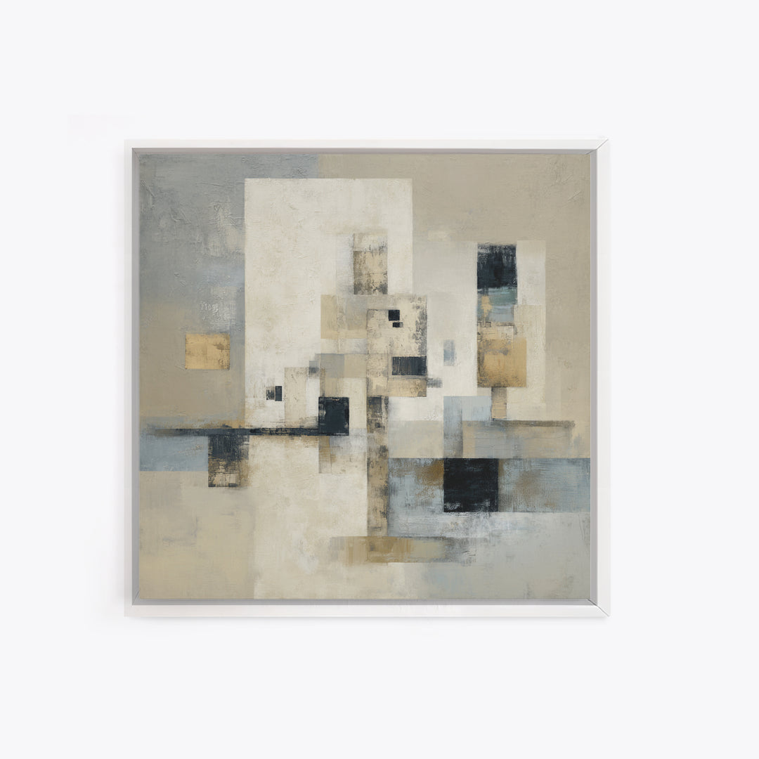 Sophisticated Neutral Abstract Framed Canvas Print, Hotel Art, Modern Decor, Hotel Decor, Abstract Art, Boutique, Poster, HOT-1x1-1