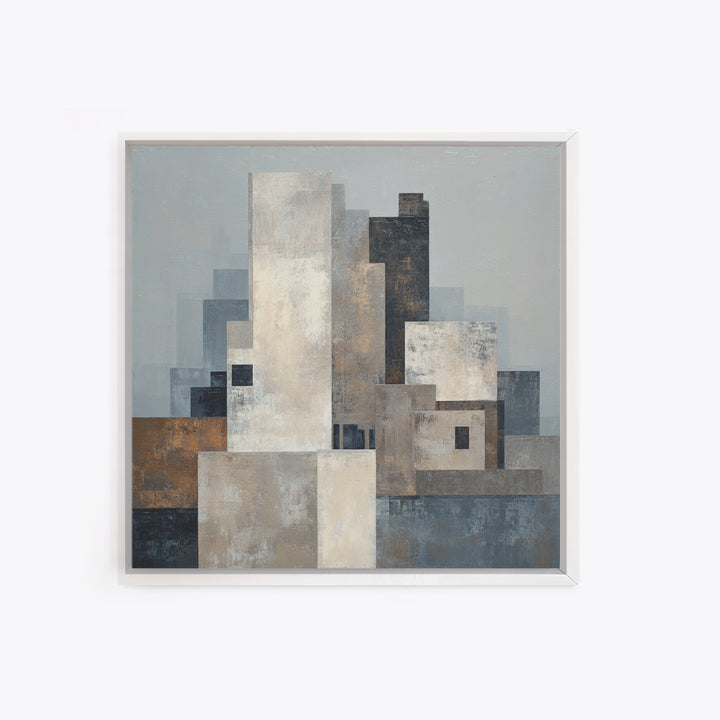 Quiet City Skyline Canvas Print, Hotel Art, Travel Poster, Hotel Decor, Abstract Art, Boutique, Minimalist Decor, HOT-1x1-26