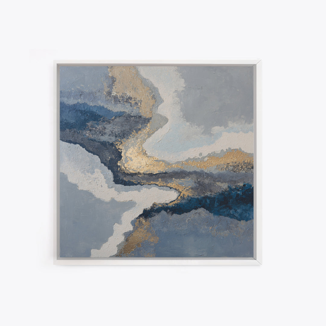Soft Abstract Wave Forms Framed Canvas Print, Hotel Art, Beach House Decor, Hotel Decor, Abstract Art, Boutique, HOT-1x1-34