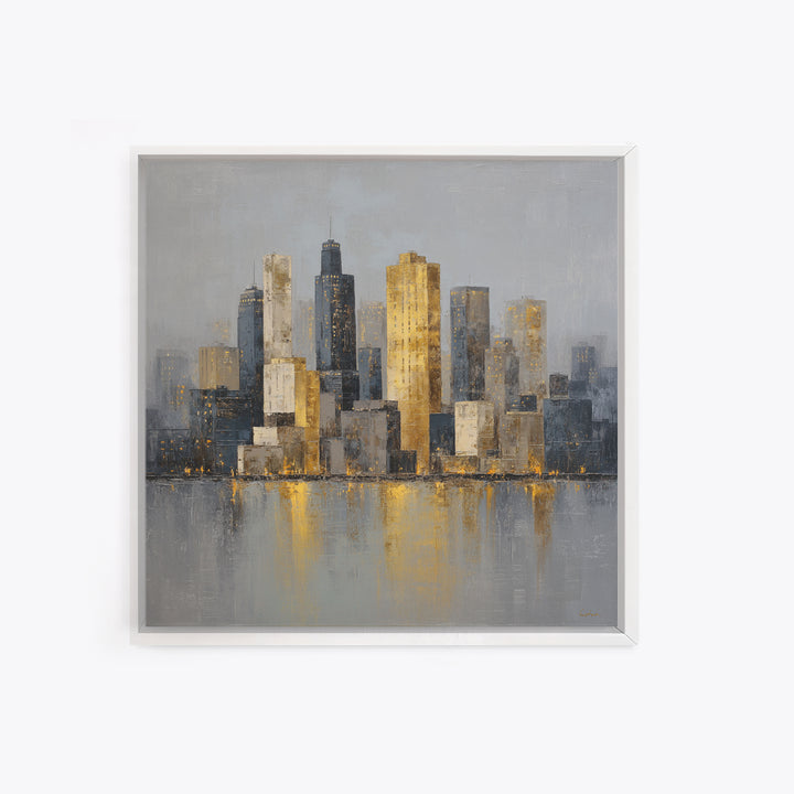 Quiet City Skyline Canvas Print, Hotel Art, Travel Poster, Hotel Decor, Abstract Art, Boutique, Minimalist Decor, HOT-1x1-50