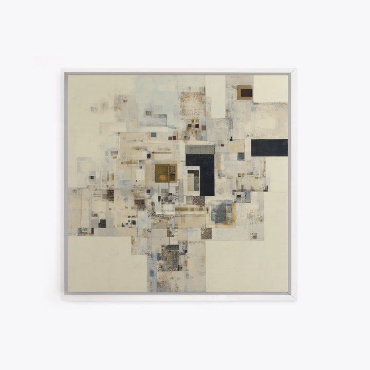 Modern Geometric Composition Framed Canvas Print, Hotel Art, Boho Decor, Hotel Decor, Fine Art, Boutique, Painting, Art Prints, HOT-1x1-79