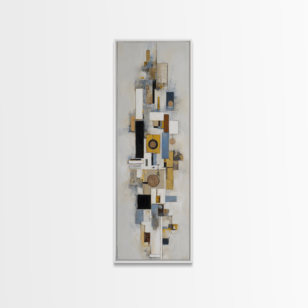 Gold Accented Abstract for Upscale Lobby Canvas Print, Hotel Art, Beach House Decor, Hotel Decor, Abstract Art, Boutique, HOT-1x3-1