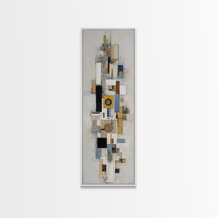 Gold Accented Abstract for Upscale Lobby Canvas Print, Hotel Art, Beach House Decor, Hotel Decor, Abstract Art, Boutique, HOT-1x3-1