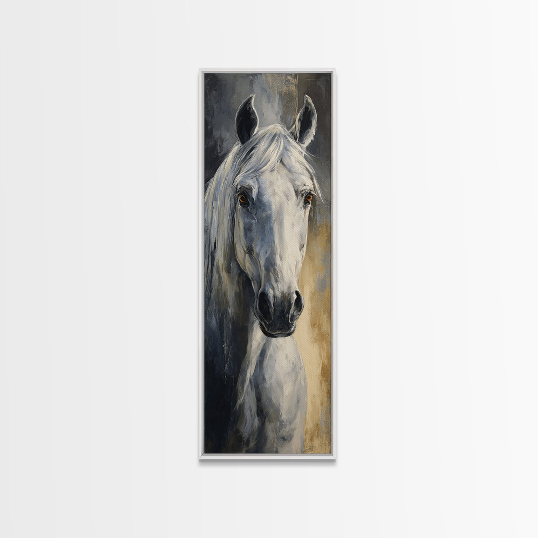 Neutral Horse Portrait Canvas Print, Hotel Art, Gallery Wall Set, Hotel Decor, Fine Art, Boutique, Textured Painting, HOT-1x3-100