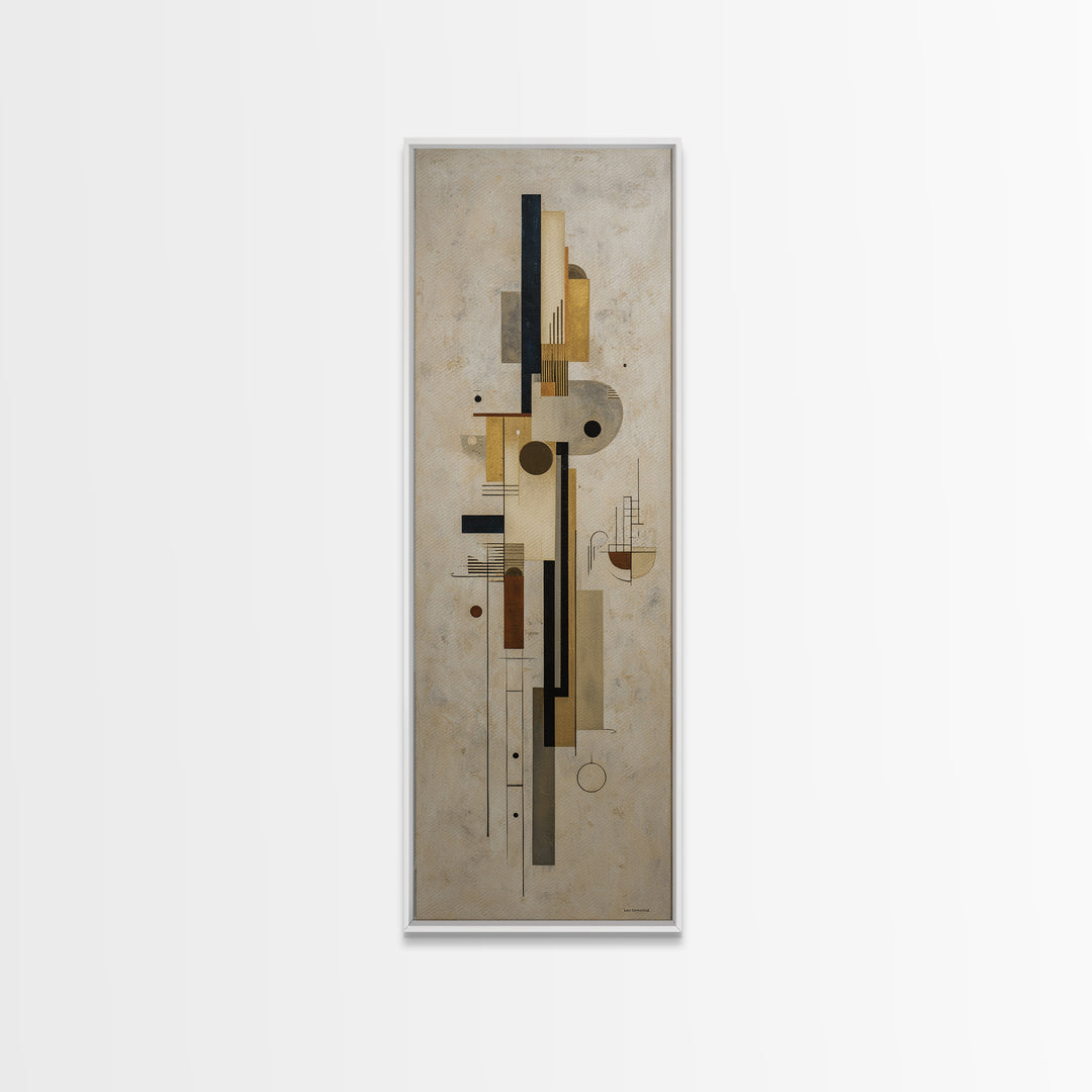 Modern Geometric Composition Framed Canvas Print, Hotel Art, Abstract Art, Hotel Decor, Fine Art, Boutique, Gallery Wall Art, HOT-1x3-19