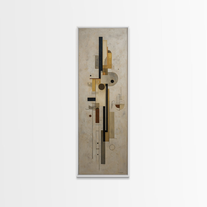 Modern Geometric Composition Framed Canvas Print, Hotel Art, Abstract Art, Hotel Decor, Fine Art, Boutique, Gallery Wall Art, HOT-1x3-19
