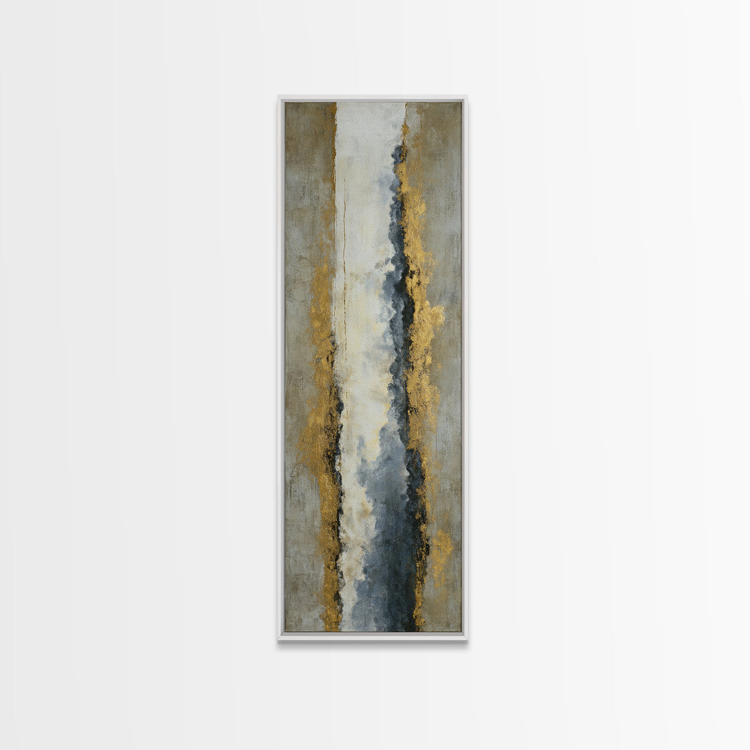 Gold Accented Abstract for Upscale Lobby Canvas Print, Hotel Art, Mid Century Modern, Hotel Decor, Abstract Art, Boutique, HOT-1x3-25