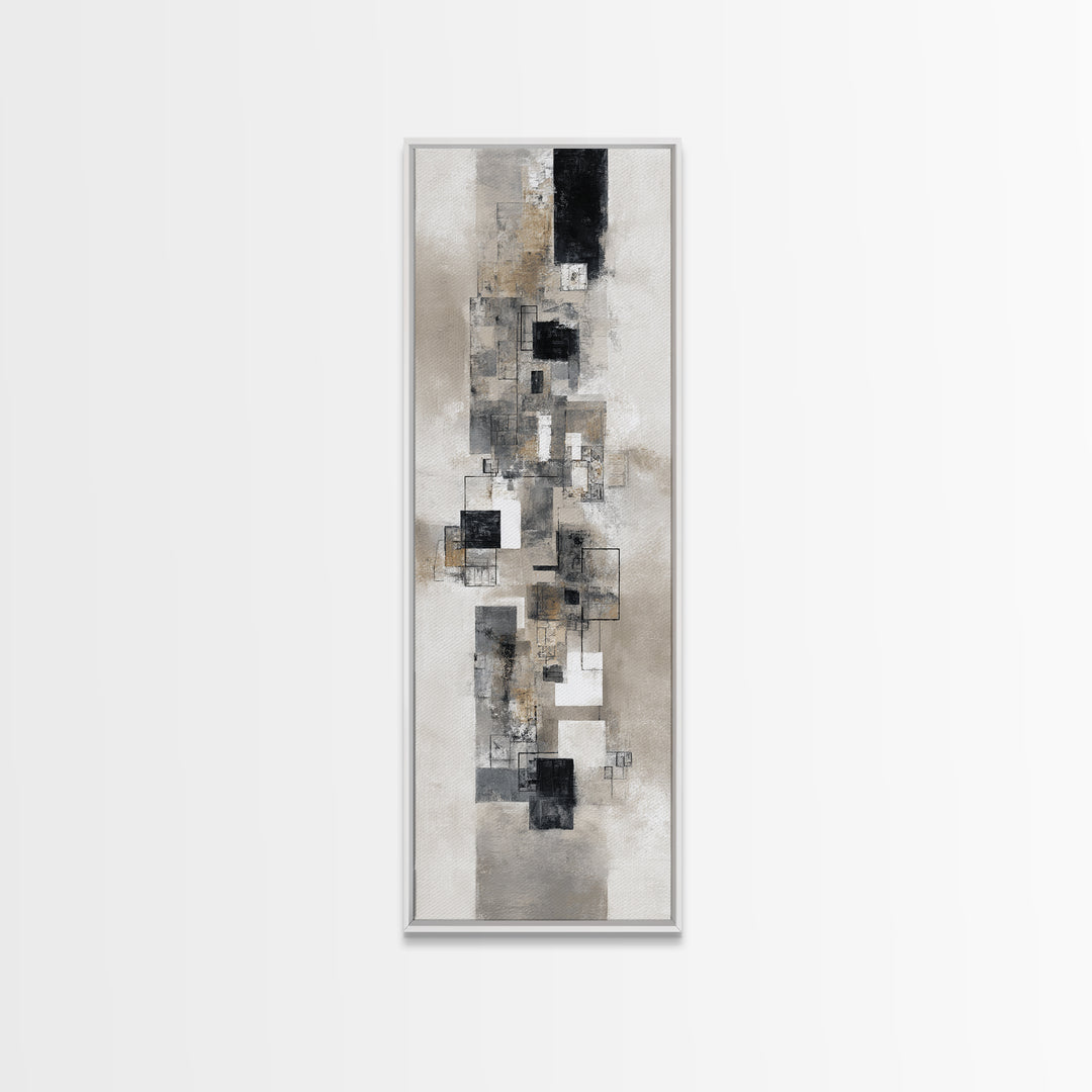 Simple Black Line Figure Canvas Print, Hotel Art, Large Wall Art, Hotel Decor, Boutique, Beach Decor, Minimalist Wall Art, HOT-1x3-35