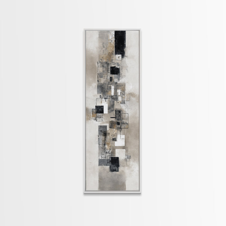 Simple Black Line Figure Canvas Print, Hotel Art, Large Wall Art, Hotel Decor, Boutique, Beach Decor, Minimalist Wall Art, HOT-1x3-35