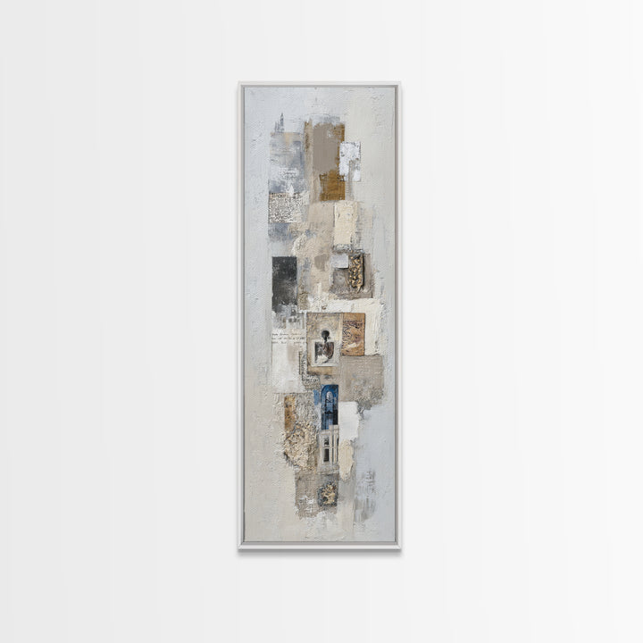 Sophisticated Neutral Abstract Canvas Print, Hotel Art, Minimalist Decor, Hotel Decor, Fine Art, Boutique, Large Wall Art, HOT-1x3-37