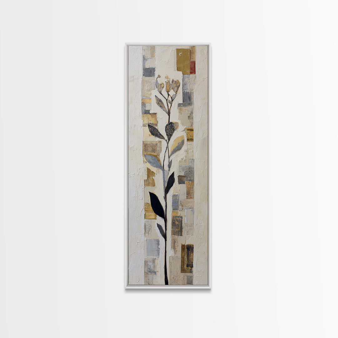 Elegant Botanical Branch on Ivory Ground Canvas Print, Hotel Art, Gallery Wall Art, Hotel Decor, Boutique, Luxury Decor, HOT-1x3-41