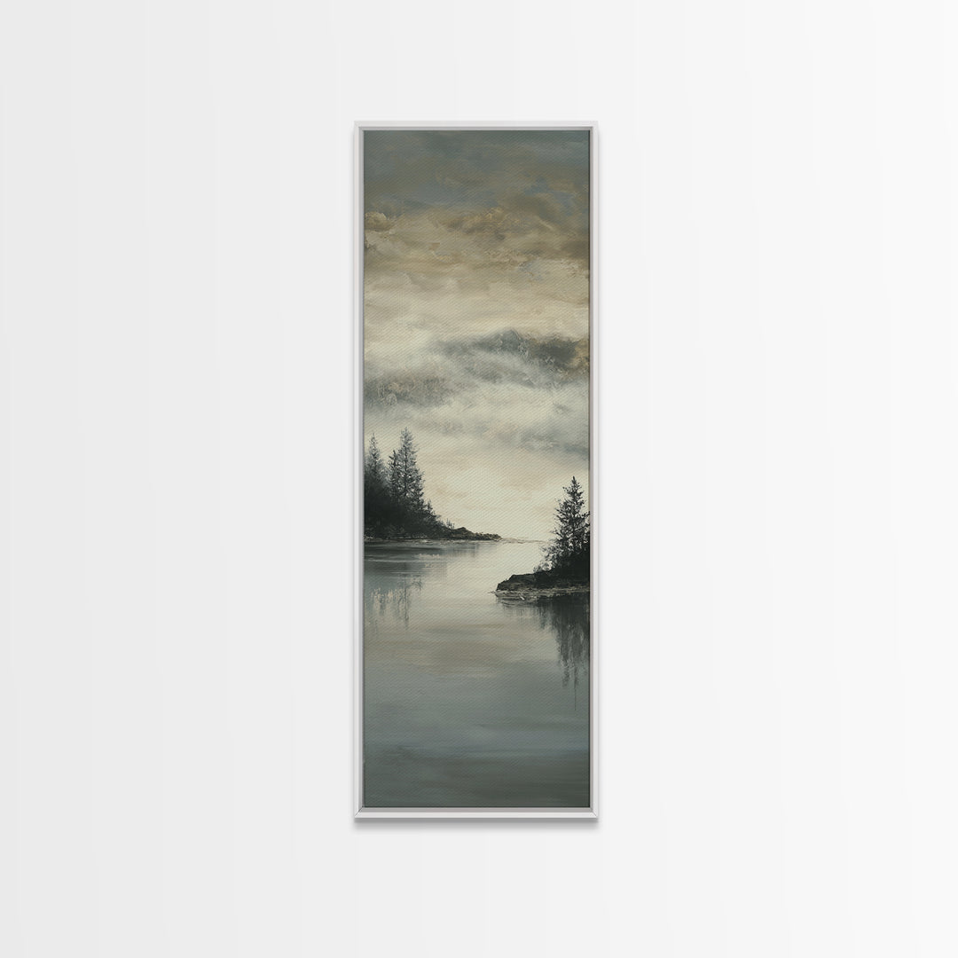 Luxury Monochrome Landscape Canvas Print, Hotel Art, Neutral Decor, Hotel Decor, Oil Painting, Boutique, Home Decor, Poster, HOT-1x3-42