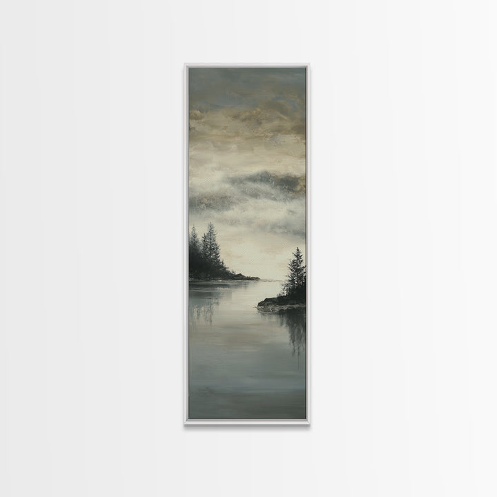 Luxury Monochrome Landscape Canvas Print, Hotel Art, Neutral Decor, Hotel Decor, Oil Painting, Boutique, Home Decor, Poster, HOT-1x3-42
