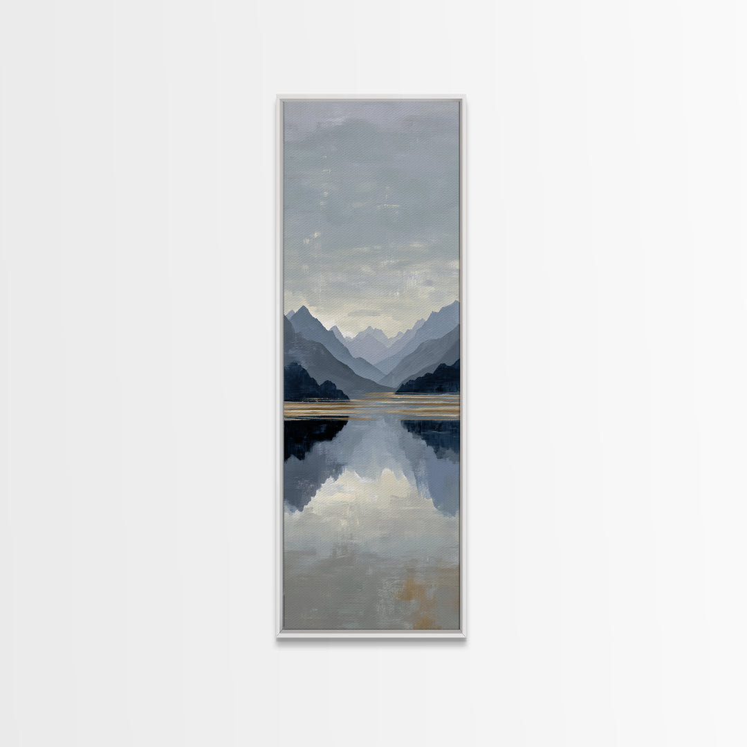Serene Mountain Lake for Boutique Hotel Mood Canvas Print, Hotel Art, Art Print, Hotel Decor, Oil Painting, Boutique, HOT-1x3-44