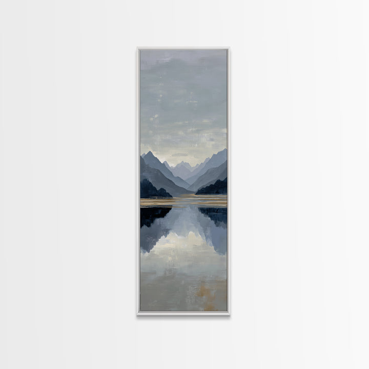 Serene Mountain Lake for Boutique Hotel Mood Canvas Print, Hotel Art, Art Print, Hotel Decor, Oil Painting, Boutique, HOT-1x3-44