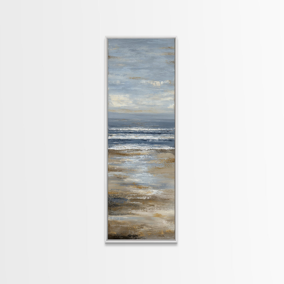 Mediterranean Terrace View Focused on Sea and Framed Canvas Print, Hotel Art, Modern Wall Art, Hotel Decor, Fine Art, Boutique, HOT-1x3-47
